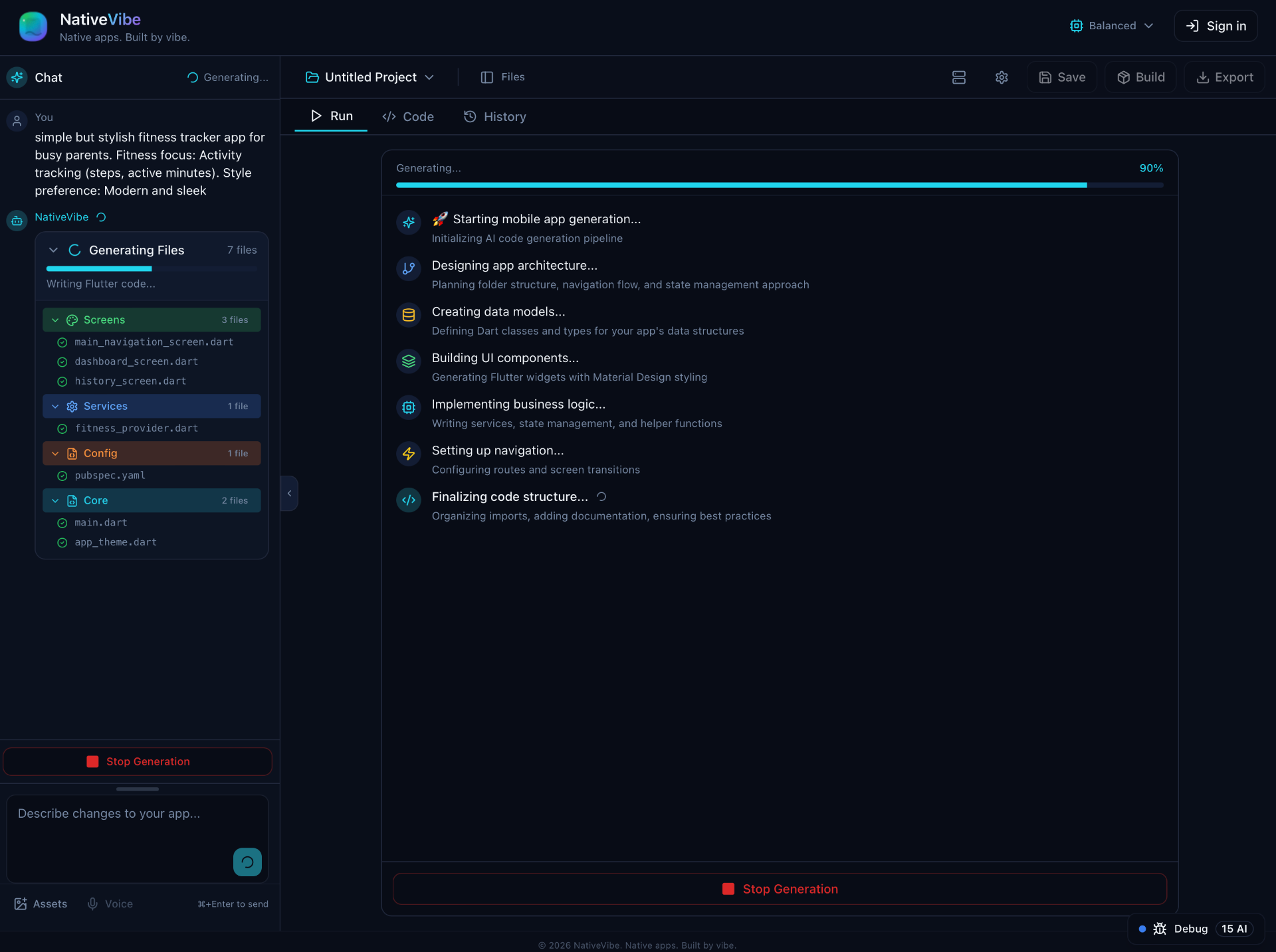NativeVibe - Native Mobile App Vibe Coding | Flutter IAE